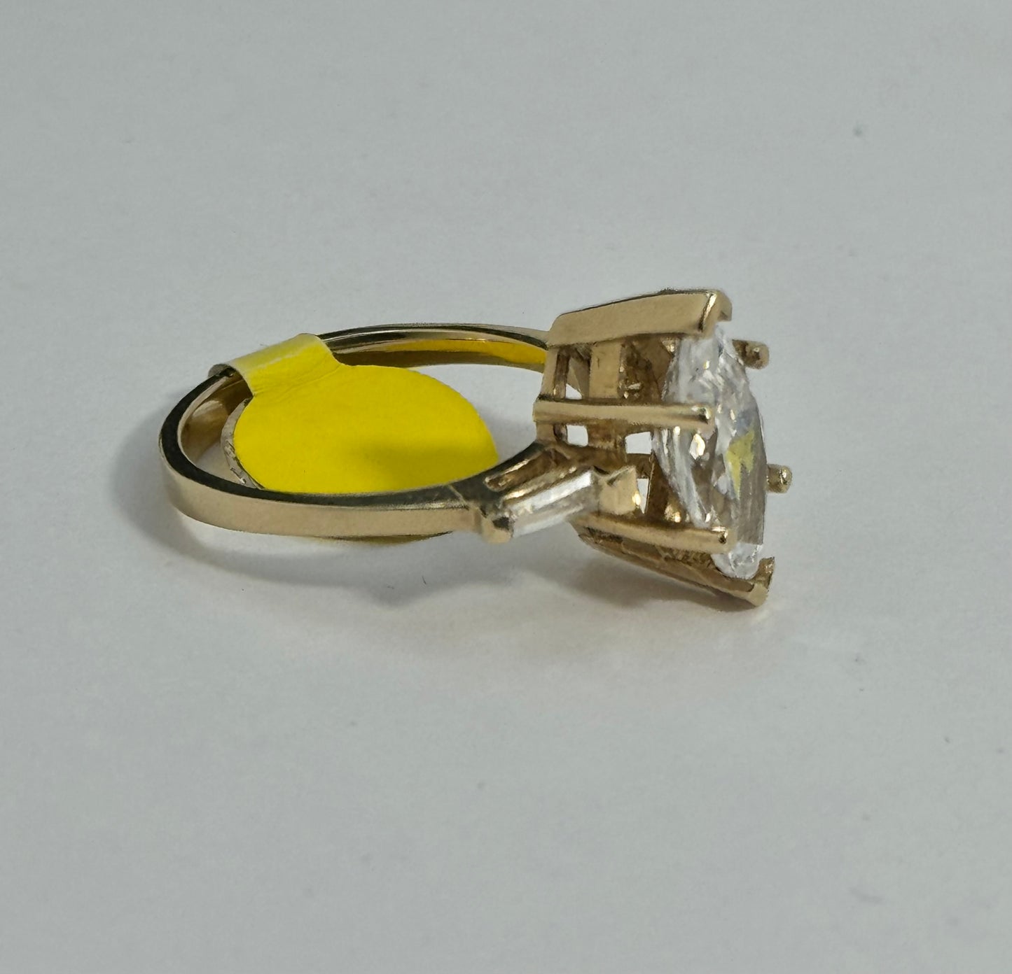 14k Gold Solid ring With Zirconia stone