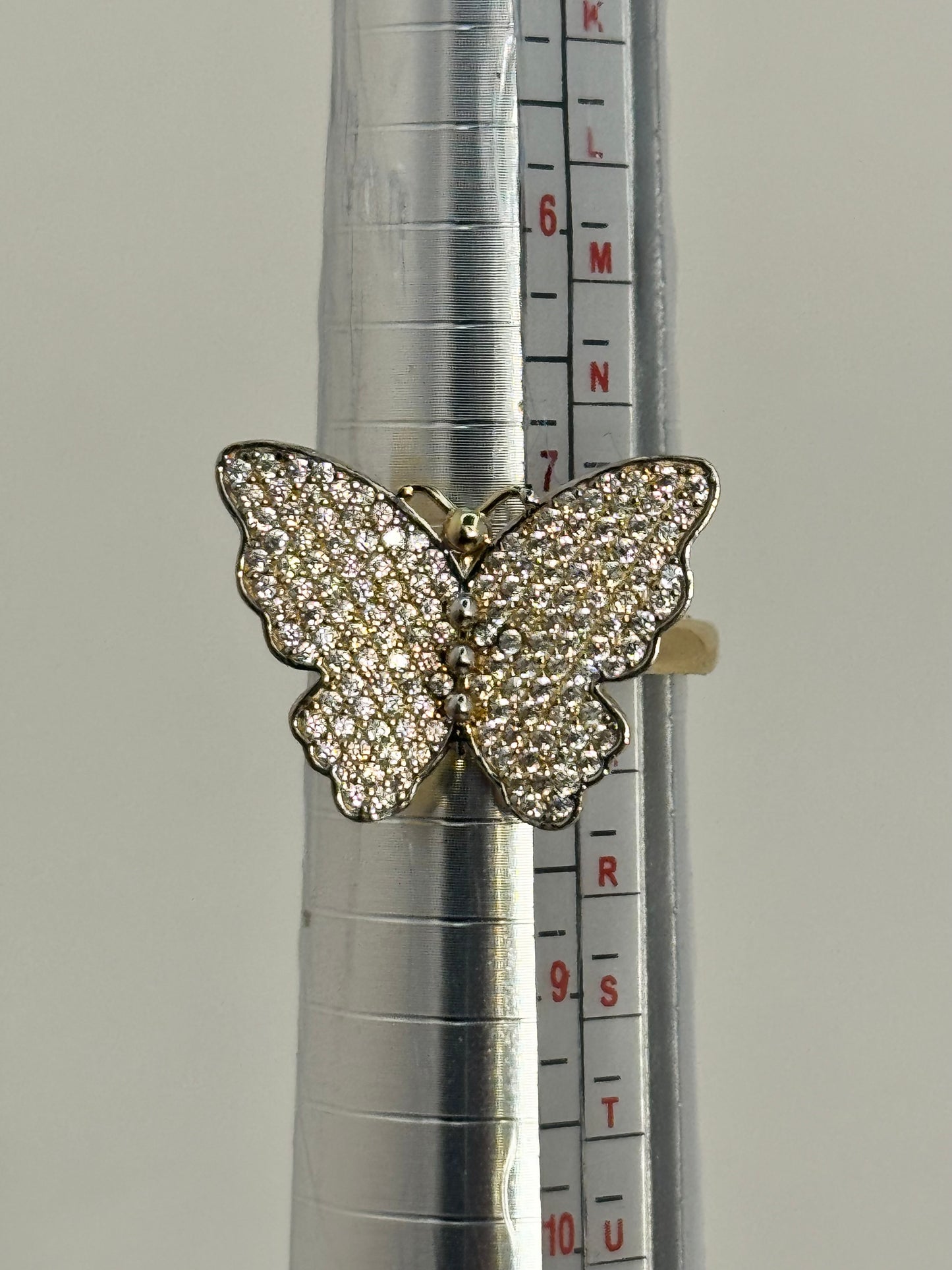 14K gold Butterfly ring for women/ solid gold ring