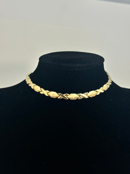 14K Real Yellow Gold "Hugs & Kisses" Bracelet