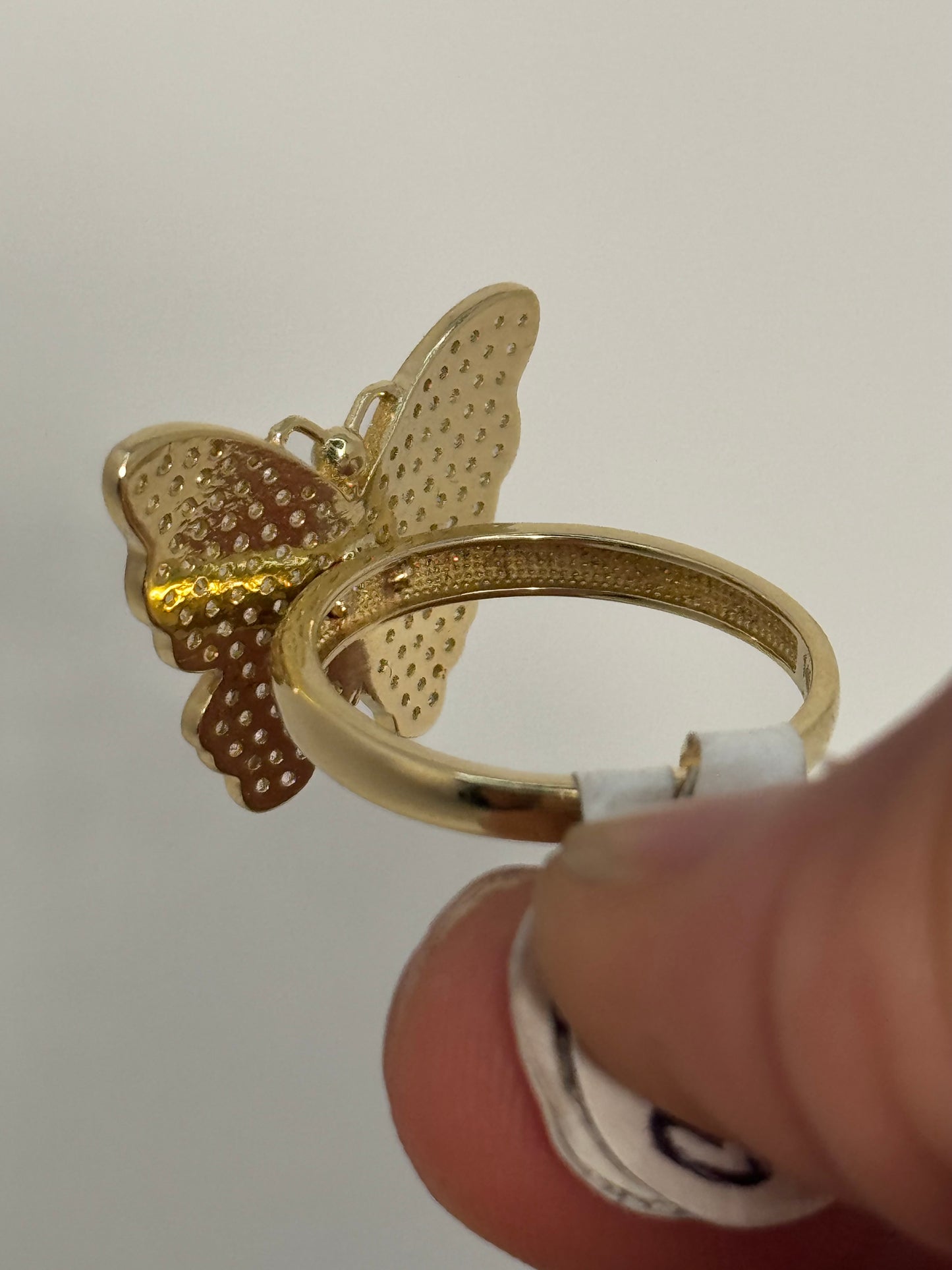 14K gold Butterfly ring for women/ solid gold ring