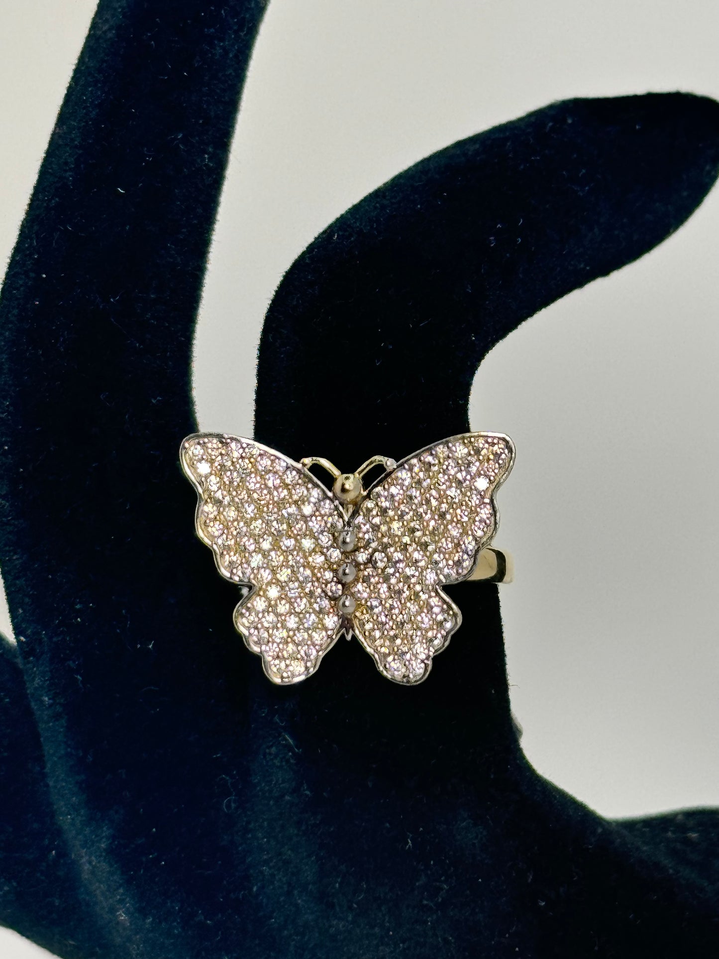 14K gold Butterfly ring for women/ solid gold ring