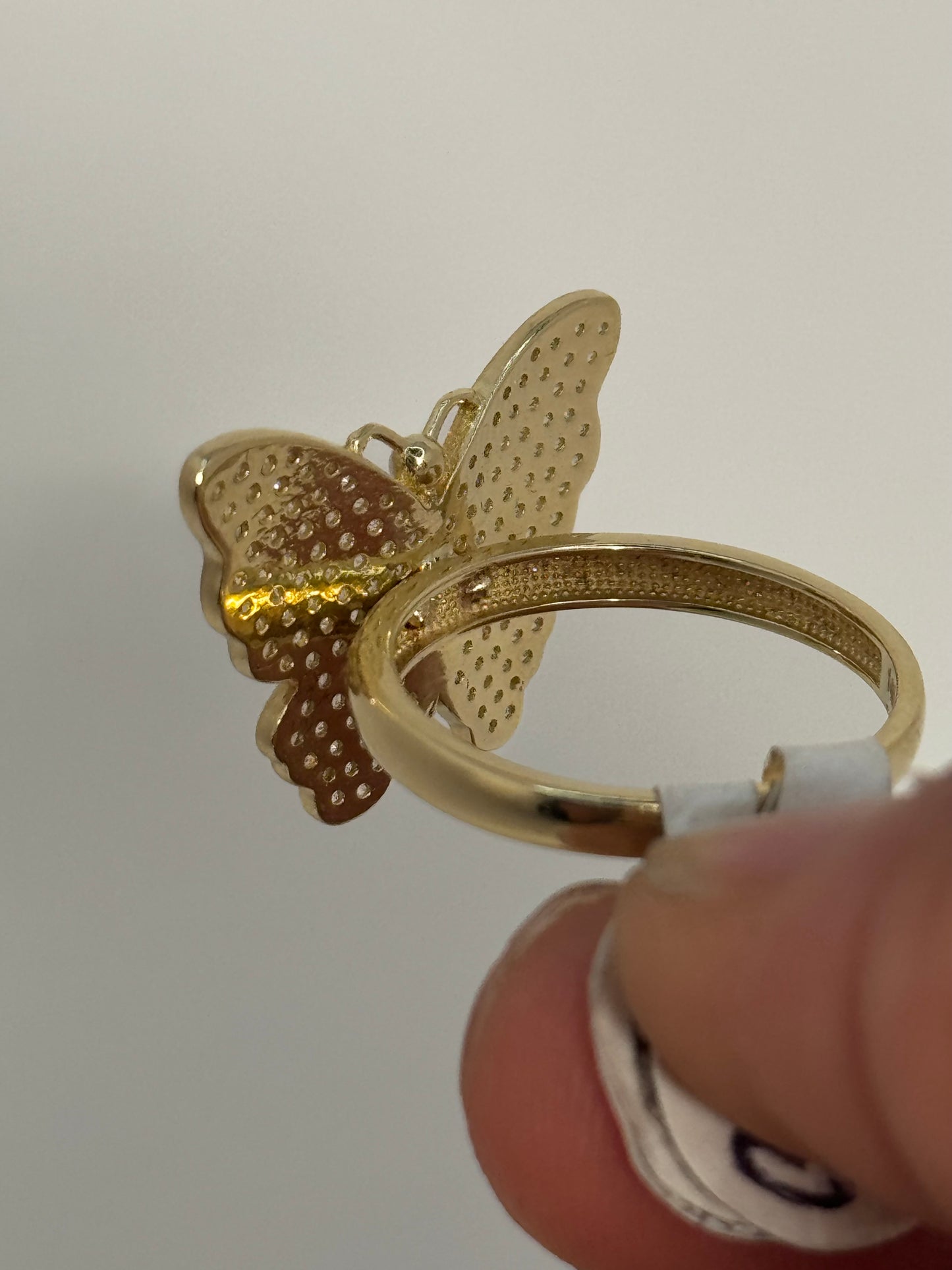 14K gold Butterfly ring for women/ solid gold ring